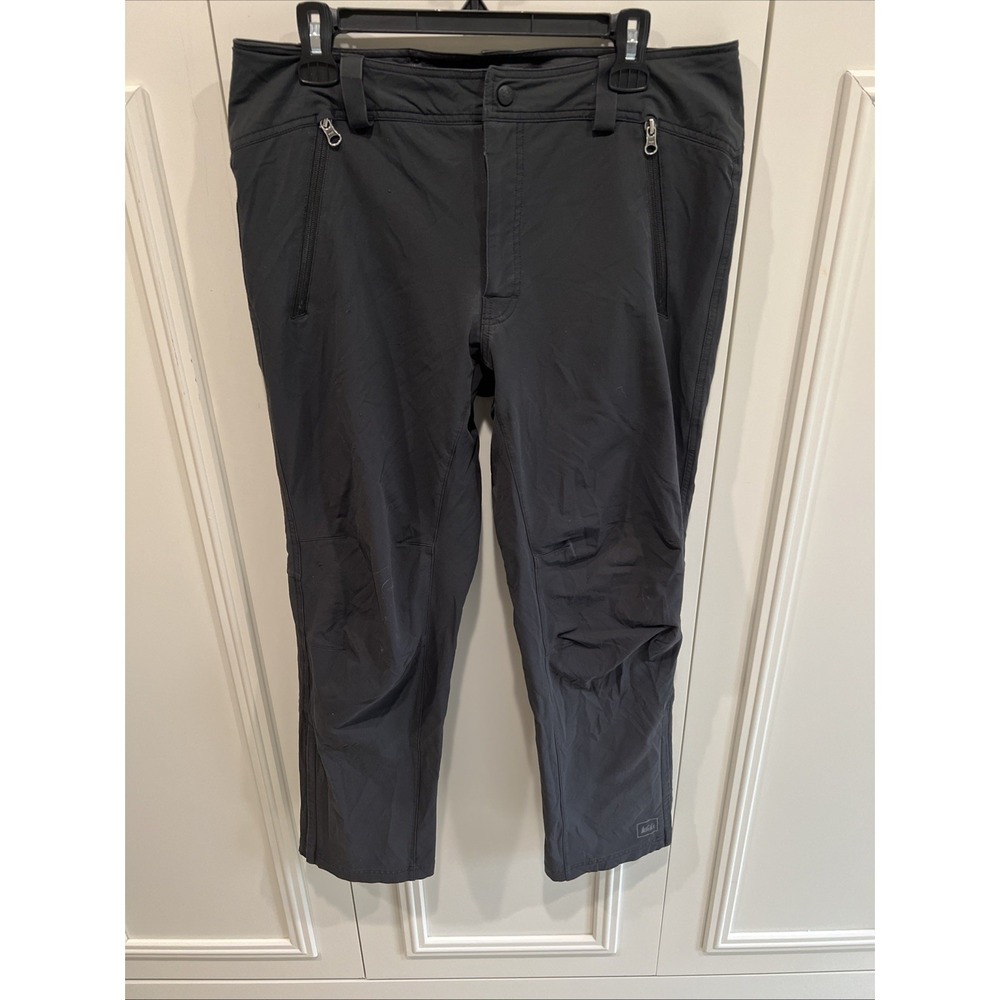 REI Co-op Mistral Soft Shell Pants Men 34x30 Articulated Knees Zip Ankles Hiking